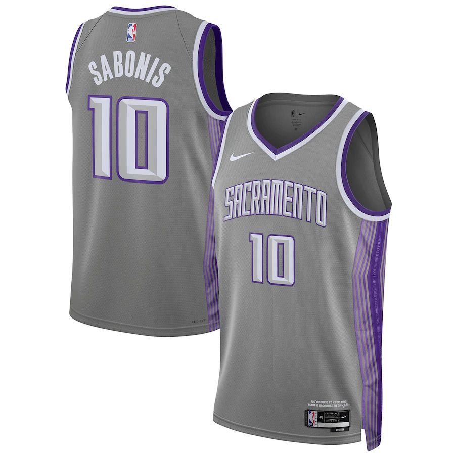 Men Sacramento Kings #10 Domantas Sabonis Nike Anthracite City Edition 2022-23 Swingman NBA Jersey->customized nba jersey->Custom Jersey
